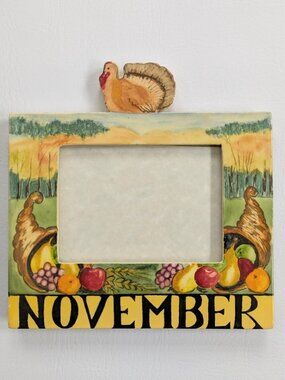 Vintage90's  Exposures Hand Painted November Photo Frame Months Of The Year